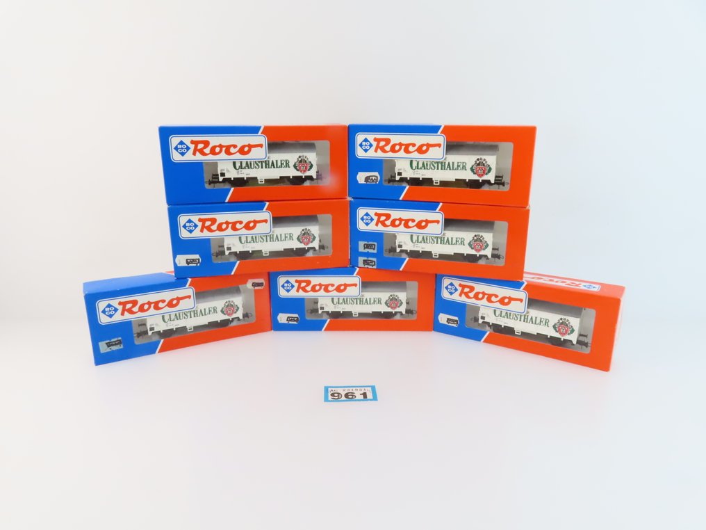 Roco H0轨 - 48057 - 模型火车货运车厢 (7) - 7辆2节封闭式货车，标有“Clausthaler”。 - DB #3.2
