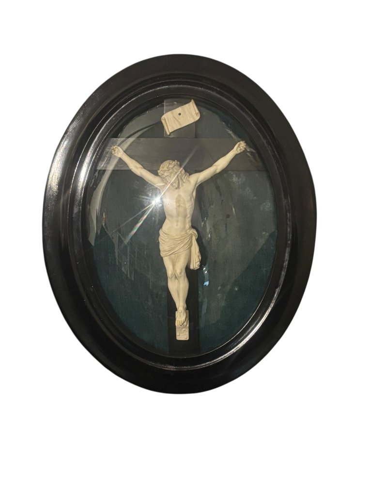 Πλαίσιο Groot με καμπύλο γυαλί - Σταύρωση - 49 εκ. - Αντίκες - Meerschaum, Ξύλο, Γυαλί - 1850-1900 #1.0