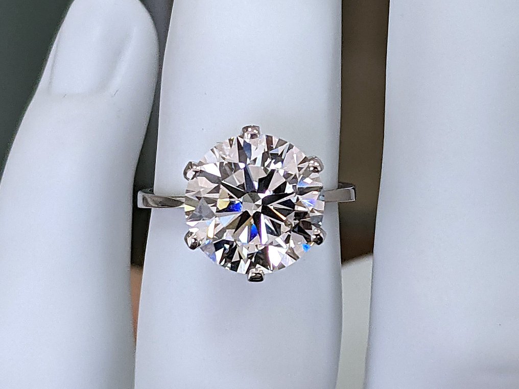 χωρίς τιμή ασφαλείας - Δαχτυλίδι - 18 καράτια Λευκός χρυσός - 5.08ct. tw. Διαμάντι (Εργαστηριακής καλλιέργειας) - E VVS2 IGI Πιστοποιημένο #3.2