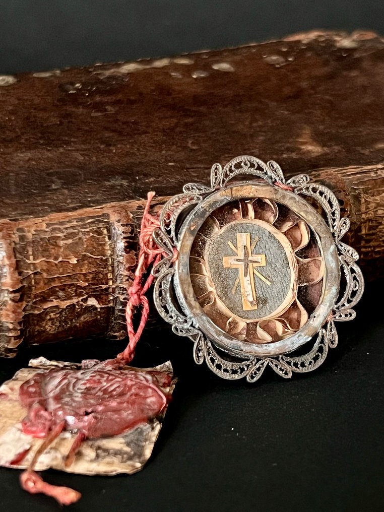  Λειψανοθήκη - Alloy - 1750-1800 - Άγιος Σταυρός του Κυρίου μας Ιησού Χριστού.  #1.0