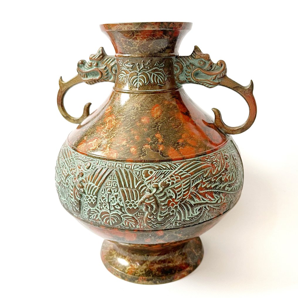 Βάζο - Alloy, Μπρούντζος, Χαλκός - Ιαπωνία - Takaoka bronze Zuiho (瑞峰)  (χωρίς τιμή ασφαλείας) #2.1