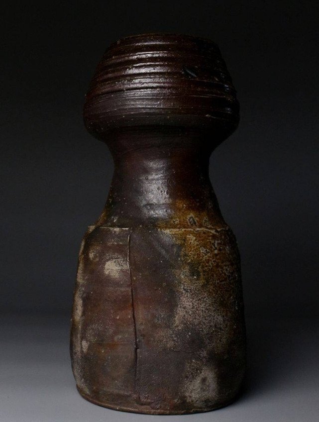 [免运费] 備前花入（花瓶）- 重要无形文化财产 - 陶瓷 - 金重陶陽 Kaneshige Toyo (1896-1967) - 日本 - 1900-2000 #3.2