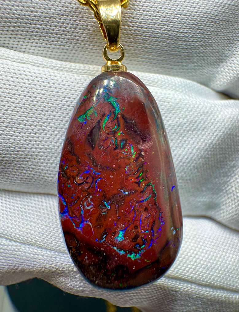 Opal wisiorek - Wysokość: 32 mm - Szerokość: 14 mm- 3.87 g - (1) #3.2