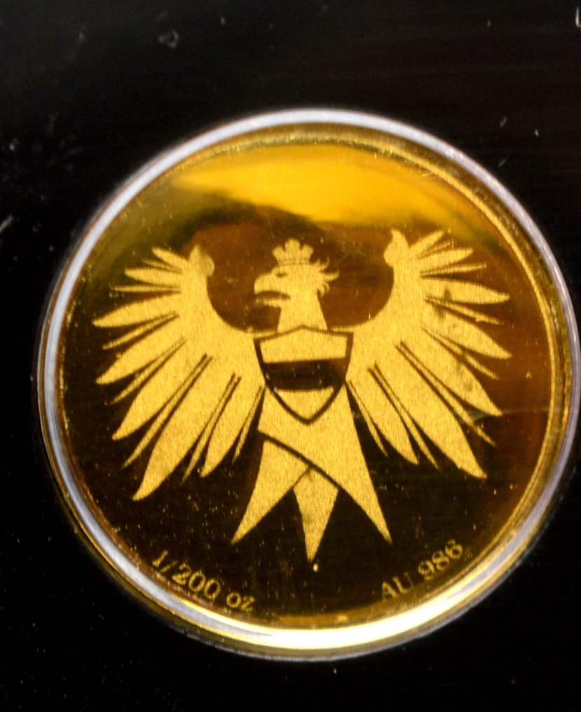 Østrig. Medal Rekord - Ferris Wheel - Round Bar Ingot - 1/200oz (.999) (Ingen mindstepris) #3.2