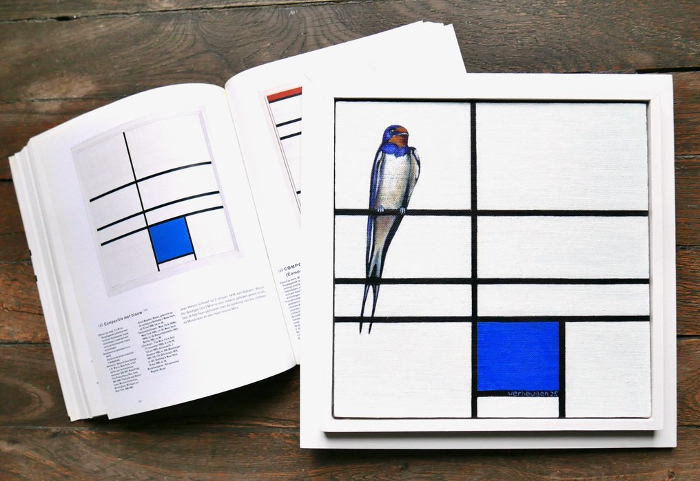 Jos Verheugen - Free after Mondrian, with Swallow (M1082) #2.1