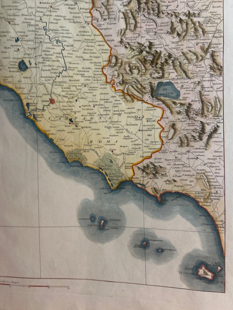 Włochy - Stato della Chiesa // Księstwo Toskanii // Wyspy Pontyjskie // Ponza, Palmarola, Zannone, Ventotene; Autore / Cartografo: Capitaine M. Chauchard  Editore: Simon Dezauche, Paris - Carte Générale de l’Italie Centrale comprenant la Côte de Rome et les Îles Pontines - 1781-1800 #3.2