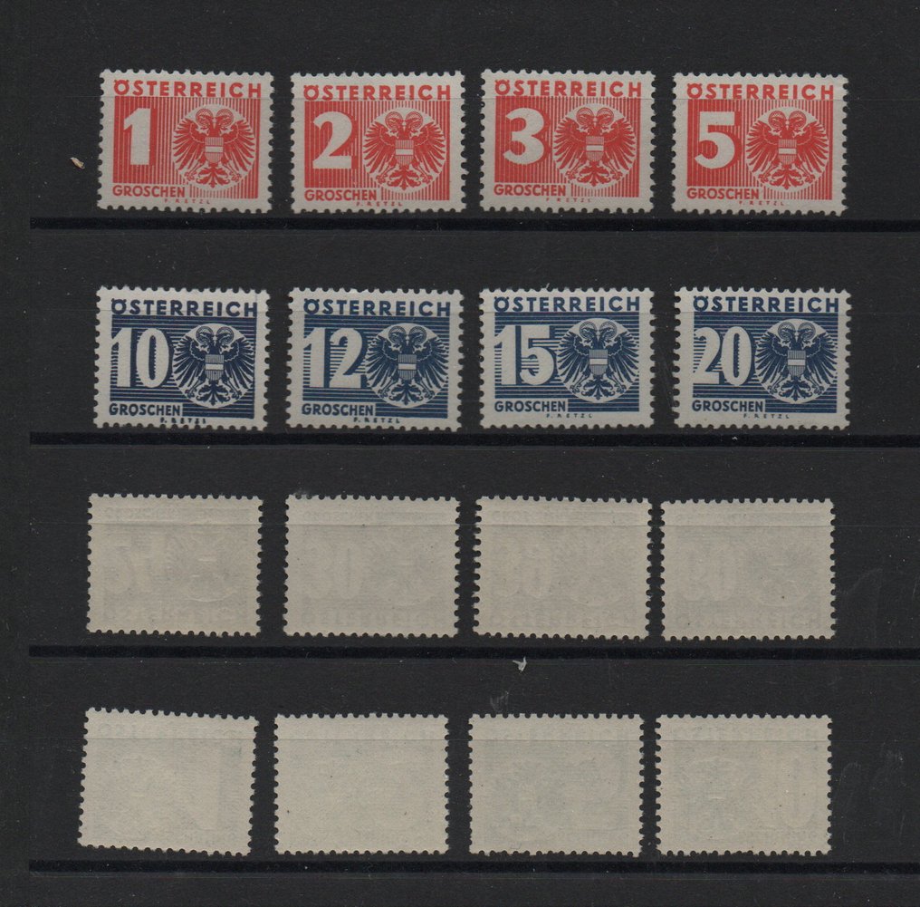 Αυστρία 1927/1927 - Ολοκληρωμένη πρόταση με γραφικά στοιχεία εθνικού συμβόλου, άριστη, φρέσκια και άψογη. - Katalognummer P159-P174 #1.0