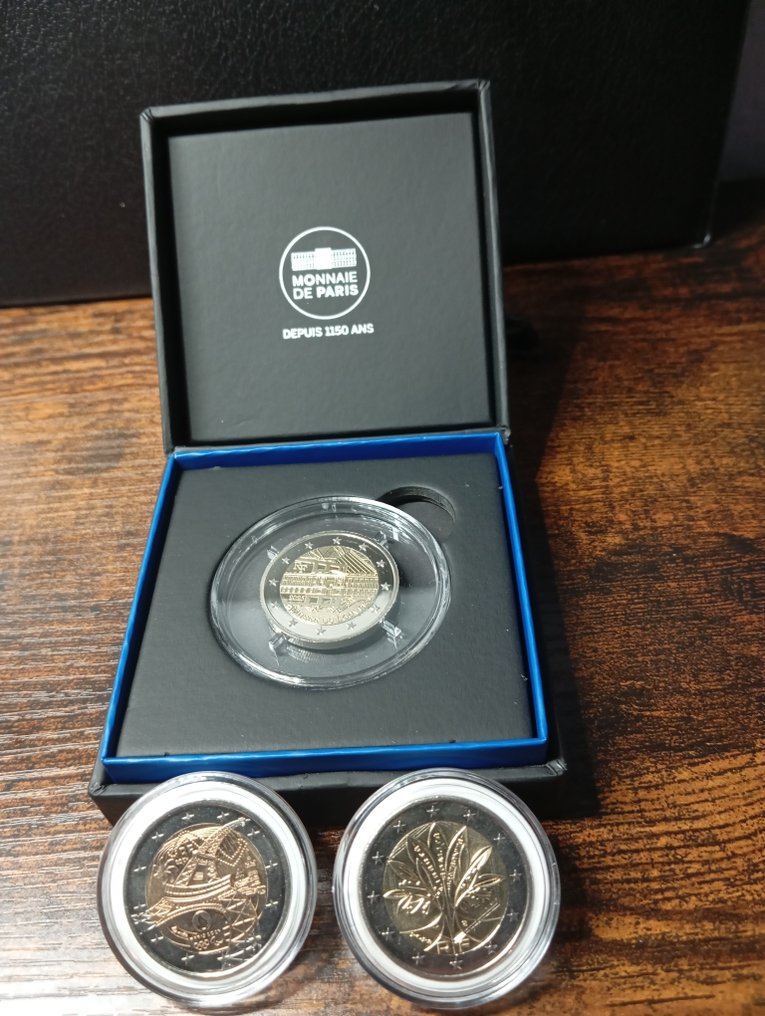 Frankrig. 2 Euro 2024/2025 (3 coins incl. "proof")  (Ingen mindstepris) #1.0