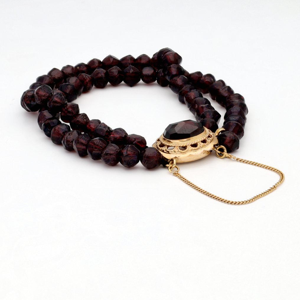 Armbånd - 14 karat Gulguld - Granat #3.2