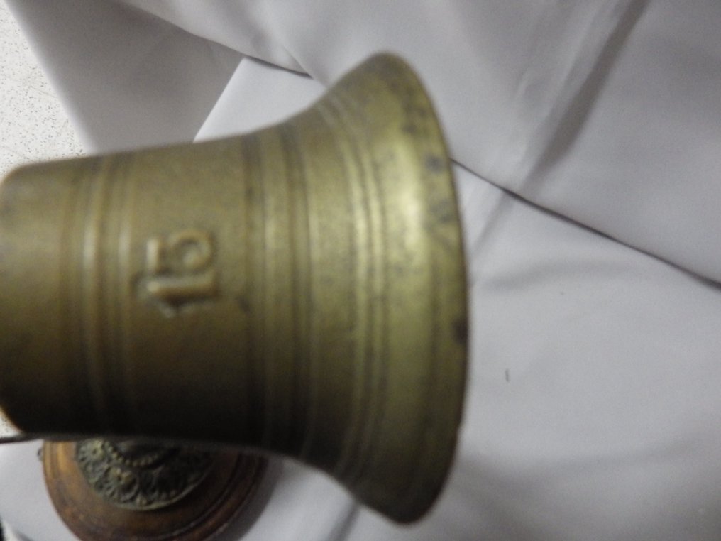  钟寺 - 黄铜色, 木 - 20世纪早期 - 呼叫铃  #4.3