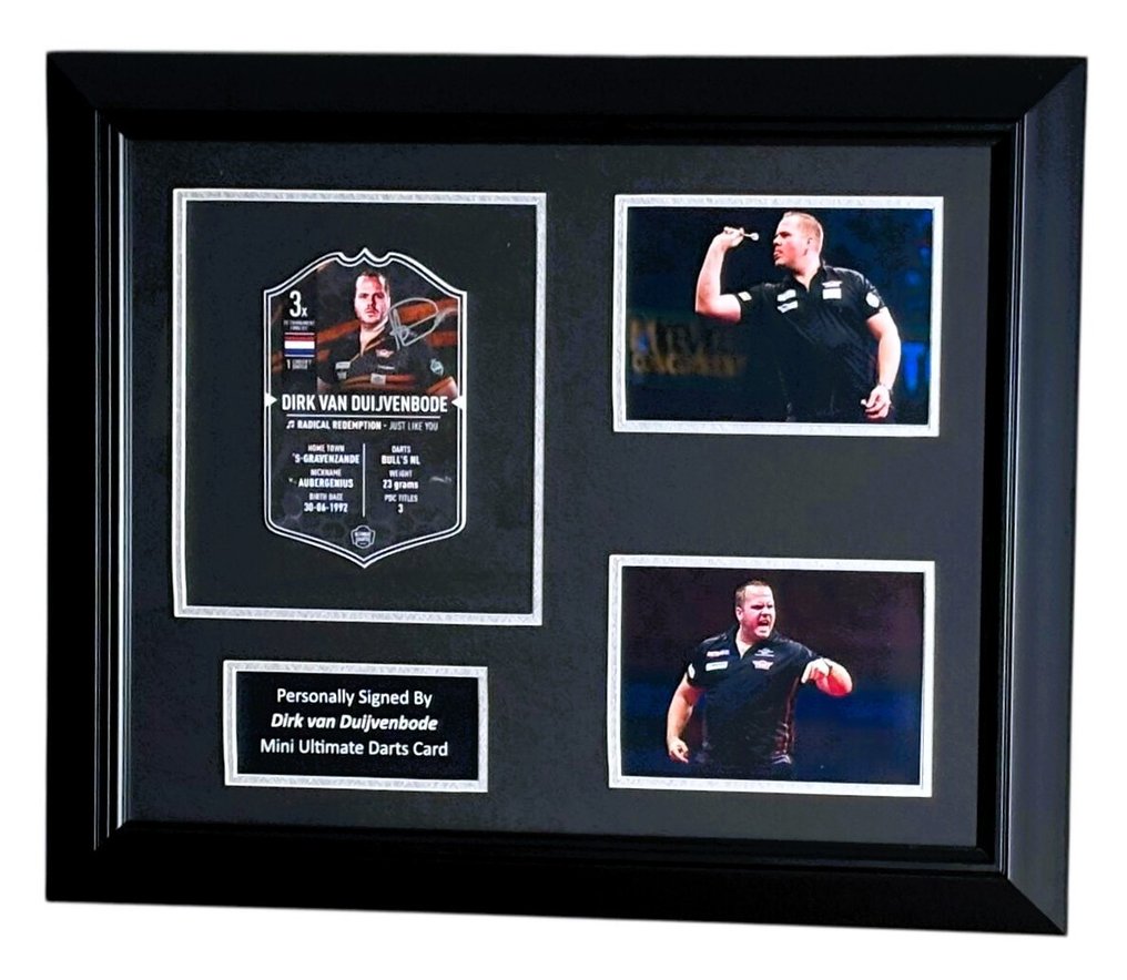 PDC World Darts Championship - Dirk van Duijvenbode - 签名终极卡 - 装裱拼贴画 - 无 rp 价格!! #3.2