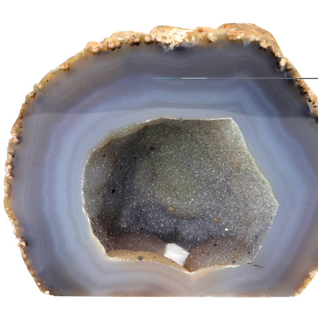 无底价 - XL 灰玛瑙 - 17x19x9 厘米 晶球- 3.1 kg #3.2