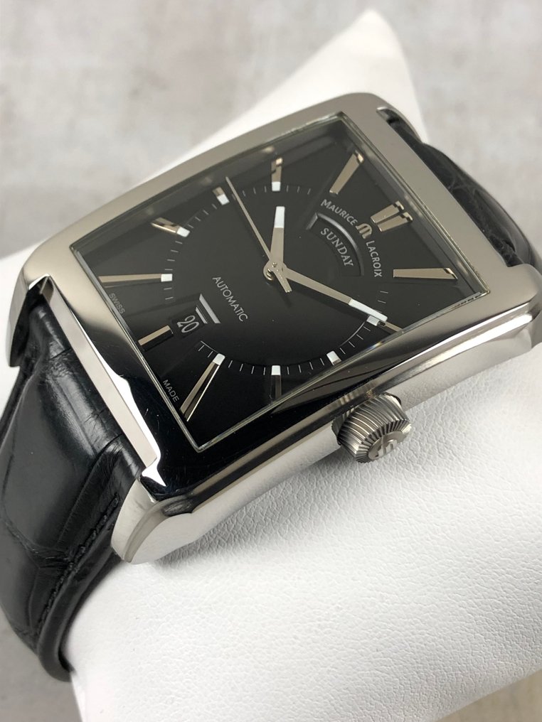 Maurice Lacroix - Pontos Rectangulaire Day-Date Automatic - Ingen reservasjonspris - PT6237.SS001.33E - Herre - 2010-2020 #1.0