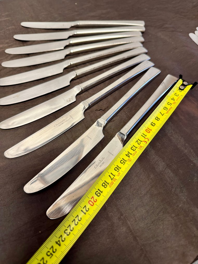 Christofle - Menümesser-Set (10) - Modell "Concorde" - Stahl, Versilbert #3.2