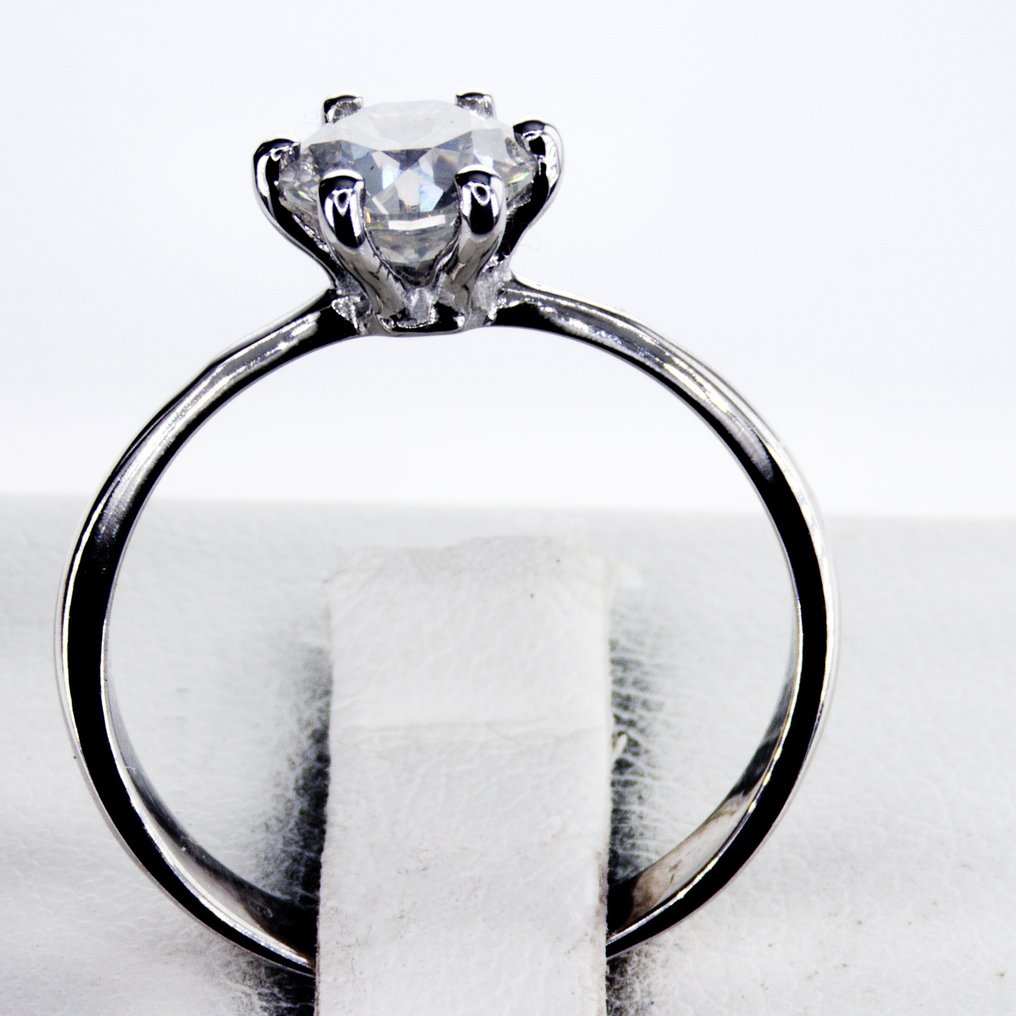 沒有保留價 - 訂婚戒指 - 14 克拉 白金 - 1.02ct. tw. 鉆石 (天然) #1.0