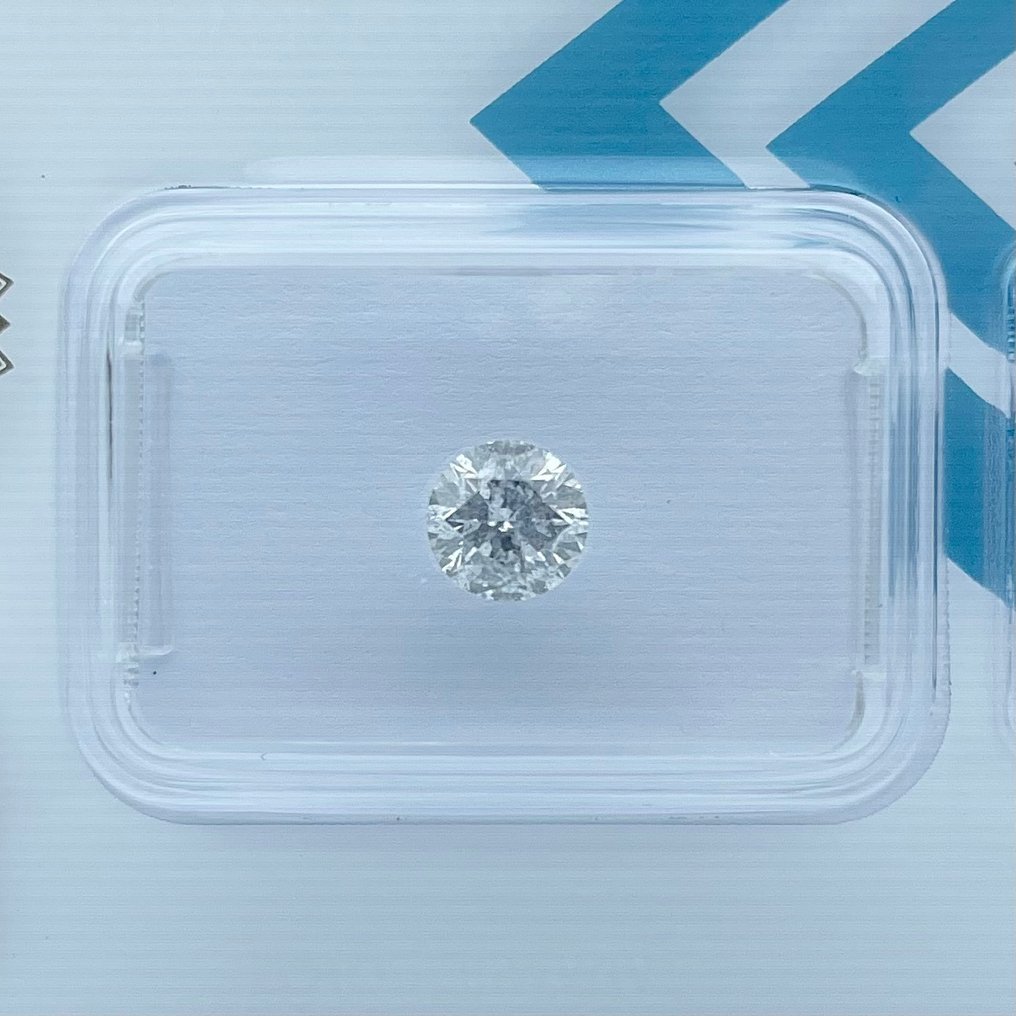 没有保留价 - 1 pcs 钻石 (天然) - 0.60 ct - 圆形 - J - I2 内含二级 - 国际宝石研究院(IGI) #1.0