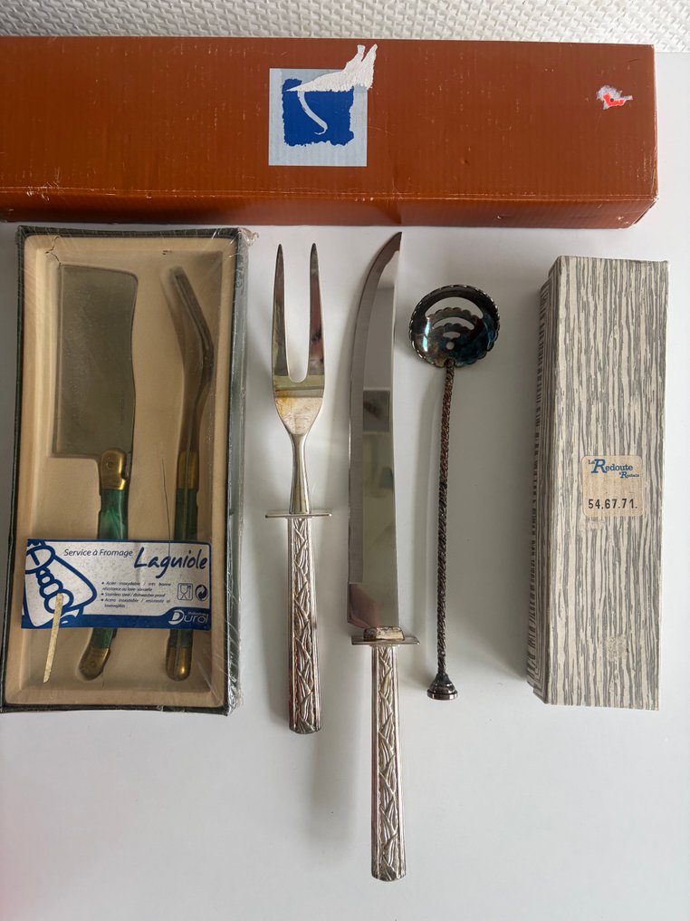 Lot d'Orfèvrerie de Table – Laguiole, Silea & La Redoute à Roubaix Vintage - silea/Laguiole - Σετ μαχαιροπήρουνων (5) - Επάργυρο #1.0
