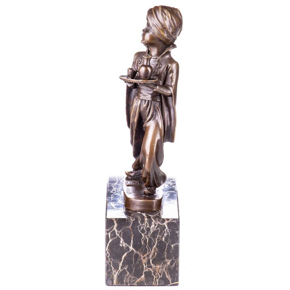 Figuuri - Art Deco Bronzefigur Orientalischer Diener 26 cm - Pronssi, Marmori #2.1