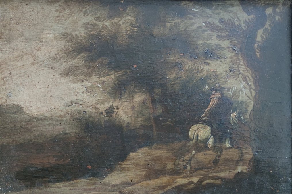 Ιταλική σχολή (XIX) - Paesaggio con cavaliere #1.0