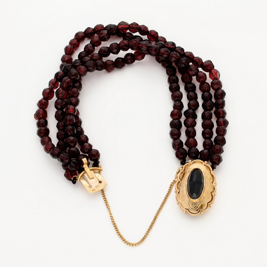 Armbånd - 14 karat Gulguld - Granat #2.1