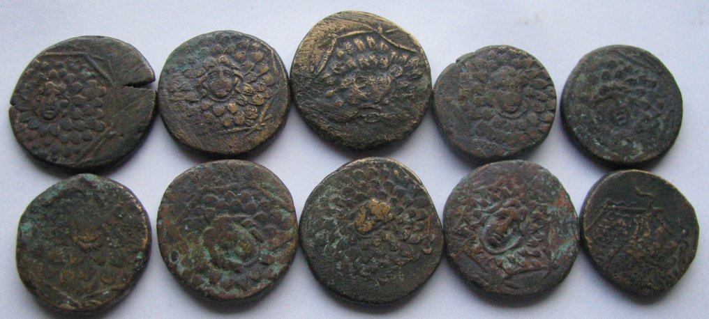 希腊（古代） Lot of 10 Æ coins  (没有保留价) #1.0