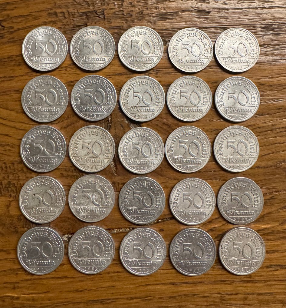 Germany, Weimar Republic 50 Pfennig 25x 1920/1922  (χωρίς τιμή ασφαλείας) #1.0