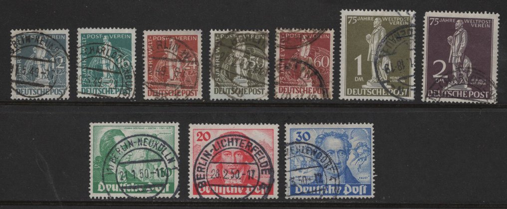 Βερολίνο 1949 - UPU και Goethe με σφραγίδες Βερολίνου - Michel 35-41, 61-63 #1.0
