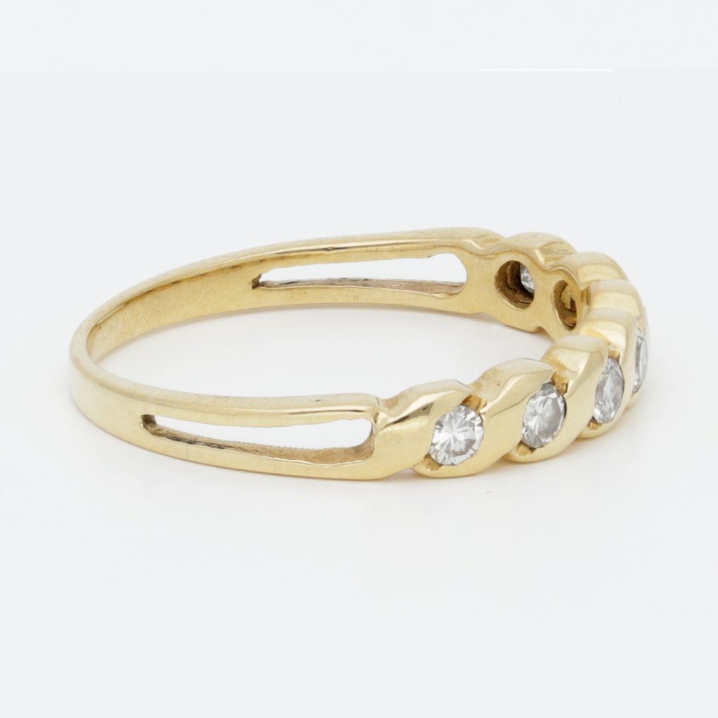 Ring - 18 kraat Gulguld Diamant (Natur)  #4.3