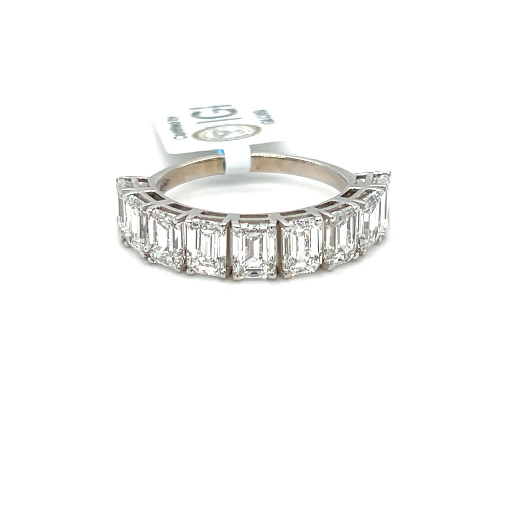 戒指 - 14 克拉 白金 - 3.80ct. tw. 鉆石 (實驗室培育) #1.0