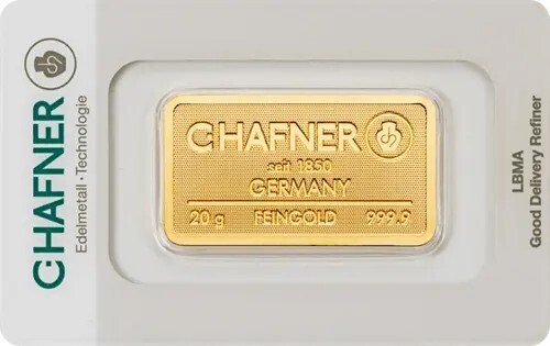 20 gramas - Ouro .999 - C. Hafner - Selado e com certificado #1.0