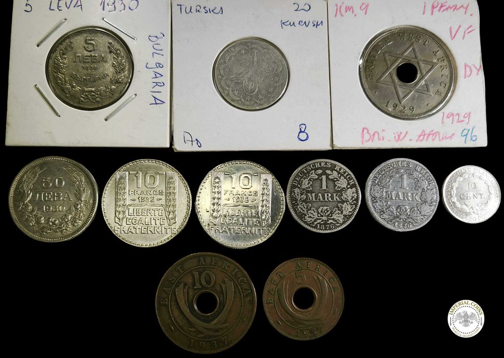 世界. Lot of 11 coins 1876-1938  (没有保留价) #1.0