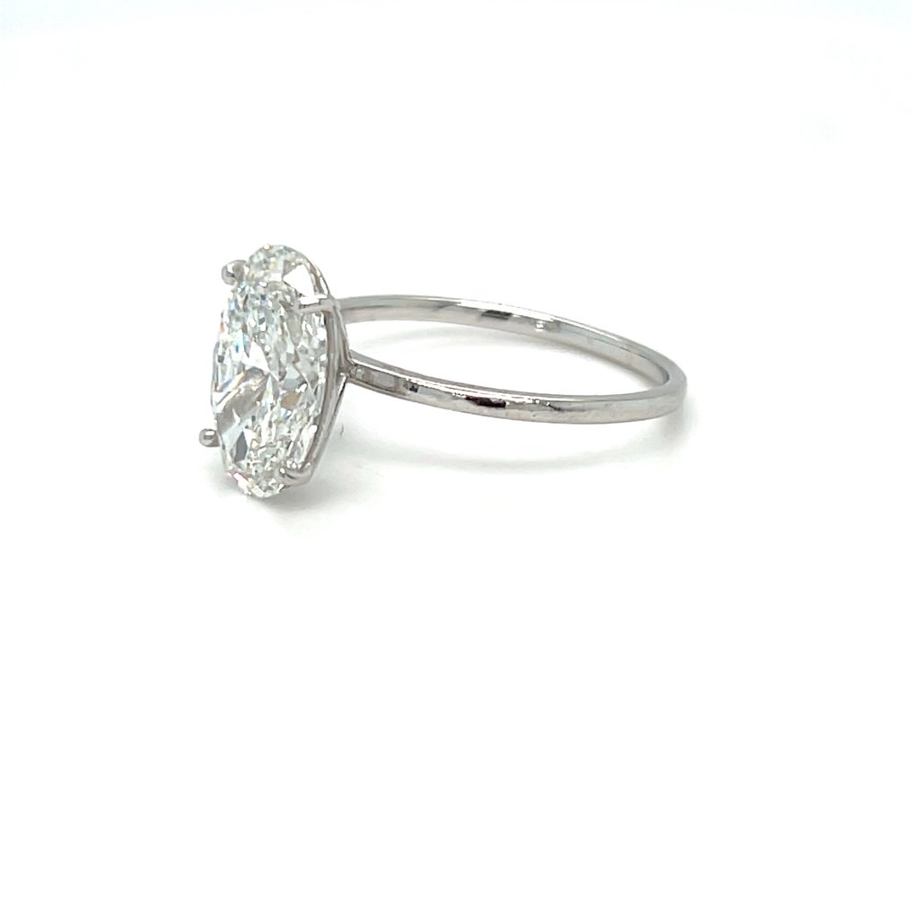 Ingen mindstepris - Ring - 14 karat Hvidguld -  3.01ct. tw. Diamant (Laboratoriedyrket) #3.2