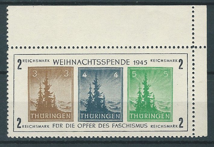 Allied Occupation - Germany (Soviet zone) 1945 - Thuringia Christmas Block - Michel: Block 1 x #1.0