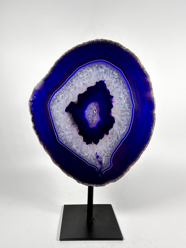 玛瑙配岩晶簇晶洞，置于底座上 晶球 - 高度: 190 mm - 宽度: 140 mm- 1031 g #1.0