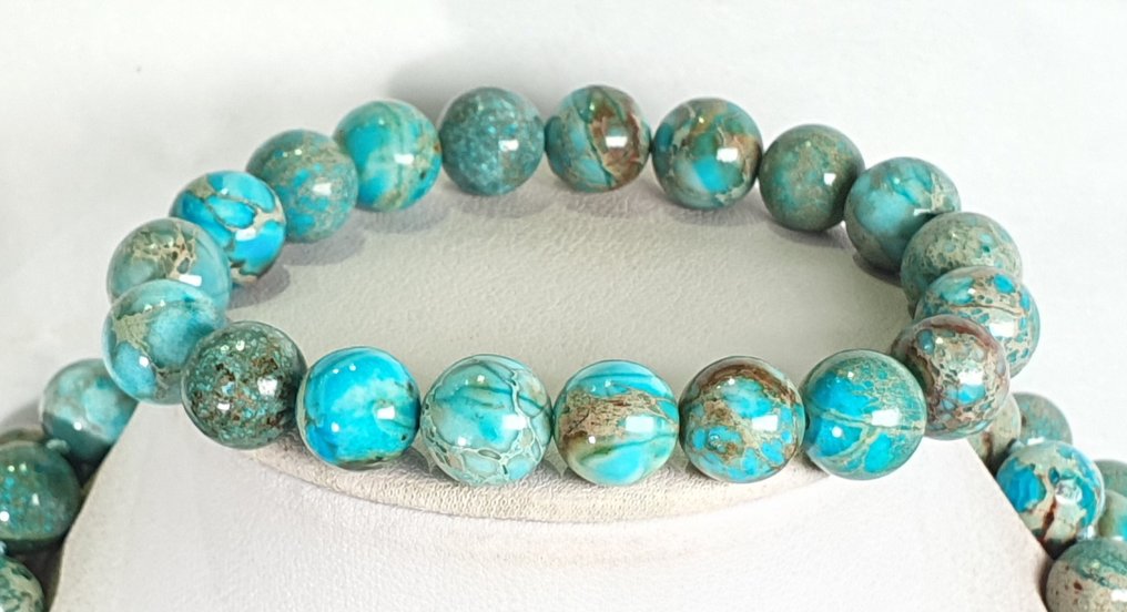 帝王蓝玛瑙 - 非常罕见 - 平衡阴阳能量 - 925纯银 - 一流品质 - 项链 #1.0