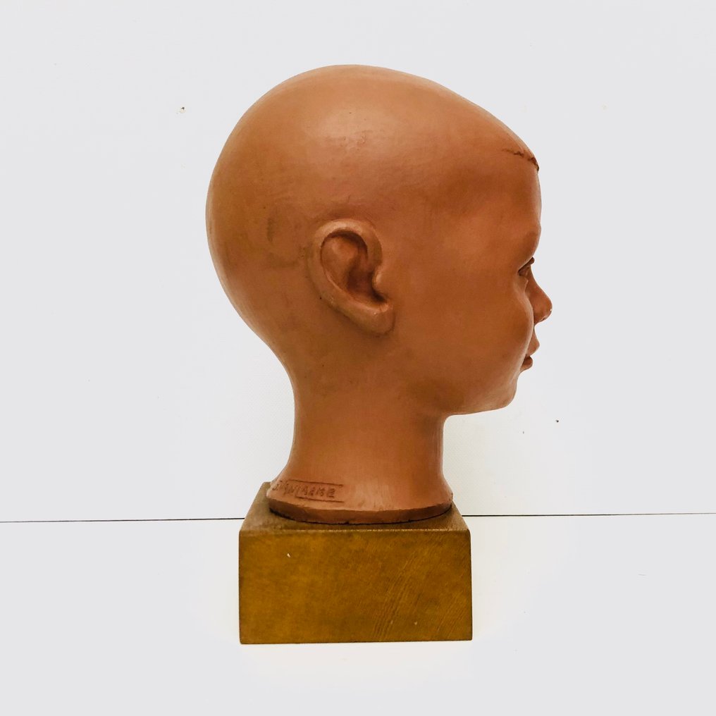 J. Van Laeke - Προτομή, Buste jongen - 32 cm - Πήλινο #4.3