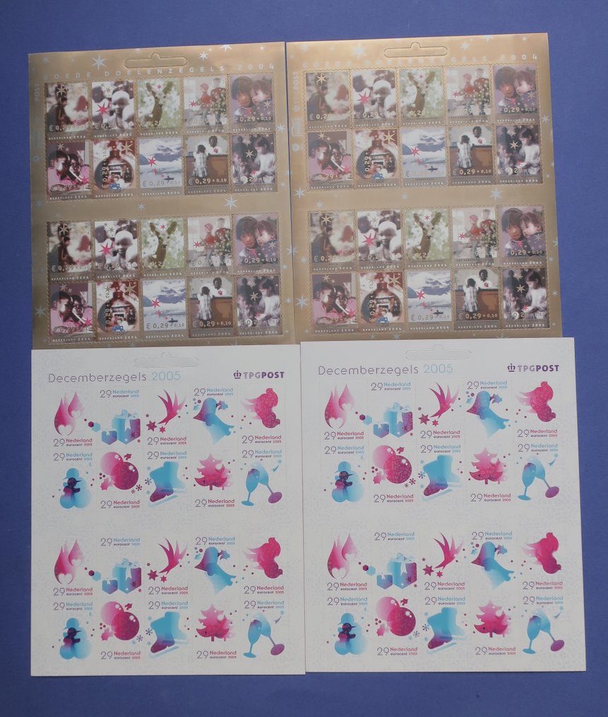 Ολλανδία 2004/2005 - 2x Χαρτί-Φωσφόρος VARIANT σε φακέλους, καλές σκοπούς και δεκεμβριακές σφραγίδες. - NVPH V2306-2315 + V2371-2380 #1.0