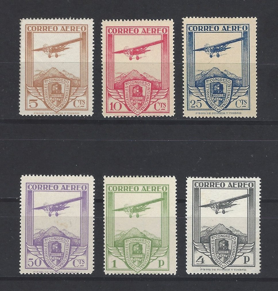 Ισπανία 1930 - Αεροπορικά σιδηροδρόμια - Edifil nº 483/88 #1.0