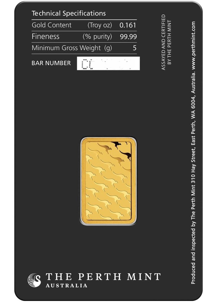 5 gramas - Ouro .999 - The Perth Mint - Selado e com certificado #1.0
