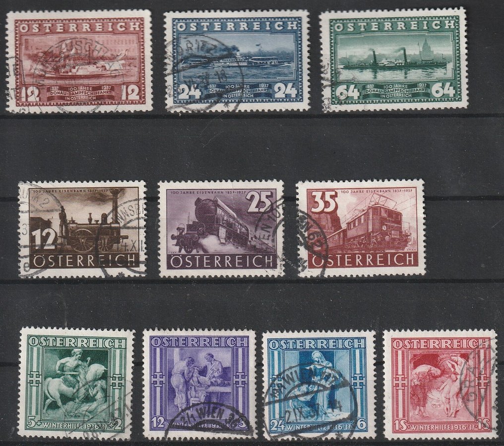 奧地利 1926/1937 - 在这一时期的选择，涉及四张大主题卡片。 #4.3