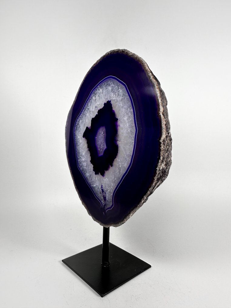 玛瑙配岩晶簇晶洞，置于底座上 晶球 - 高度: 190 mm - 宽度: 140 mm- 1031 g #1.0