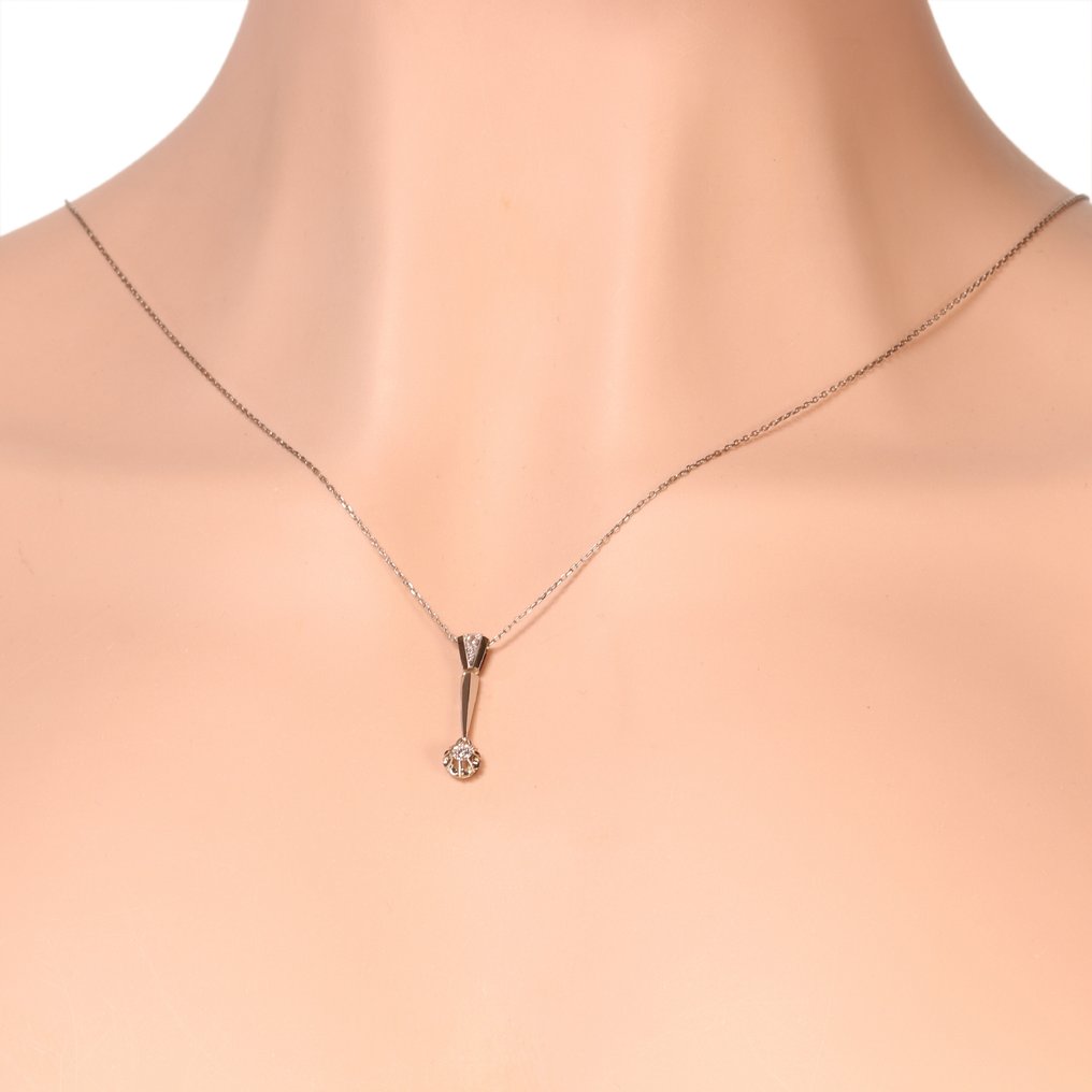 沒有保留價 - 頸鏈 - 18 克拉 白金 - 鉆石 - 1920年代左右的复古艺术装饰风格 #1.0