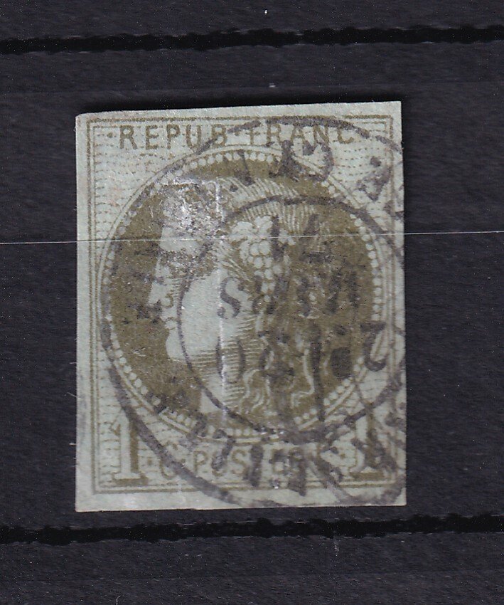 Γαλλία 1870 - Μπορντό 1C ελαιό report 3, 1η κατάσταση. - Yvert n°39c #1.0