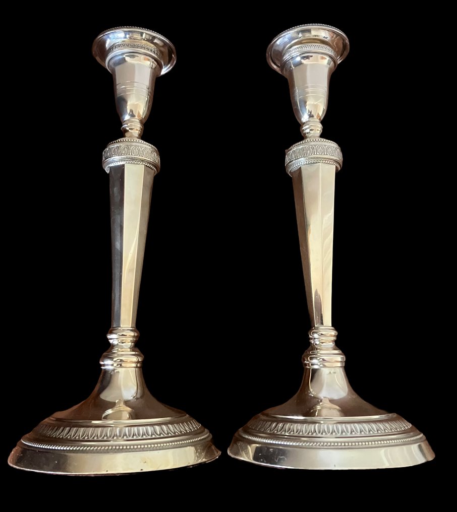 Kerzenhalter (2) - .800 Silber - Paar großer Kerzen #2.1