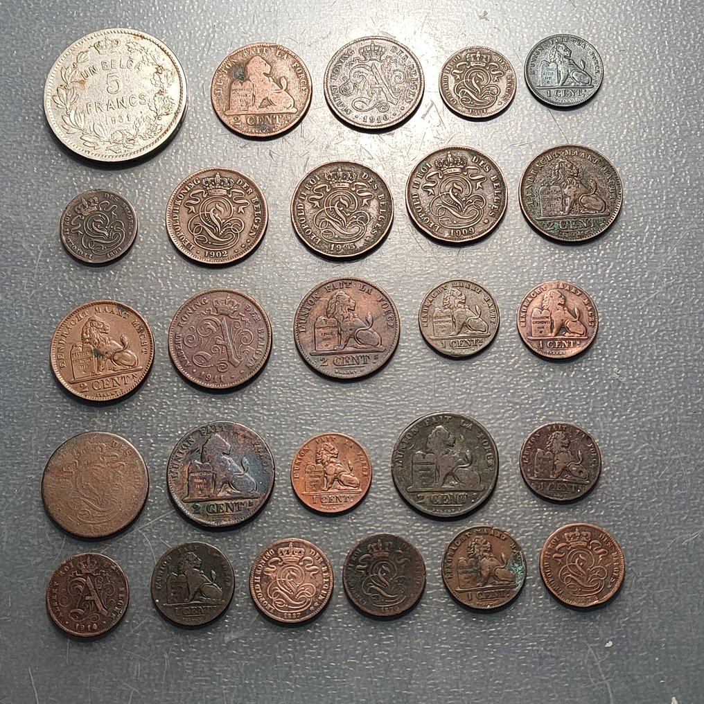 Belgien. Lote de 26 monedas  (Utan reservationspris) #1.0