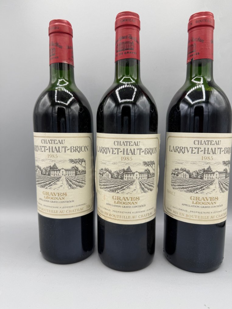 1985 Château Larrivet Haut-Brion - Graves - 3 Bottles (0.75L) #1.0