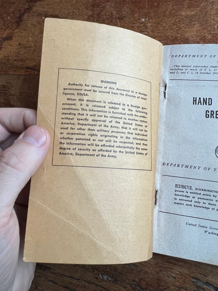 Korea US Army Grenade - Rifle Grenade - Smoke / Thermite Grenade Manual - all WW2 models - 1949 #2.1