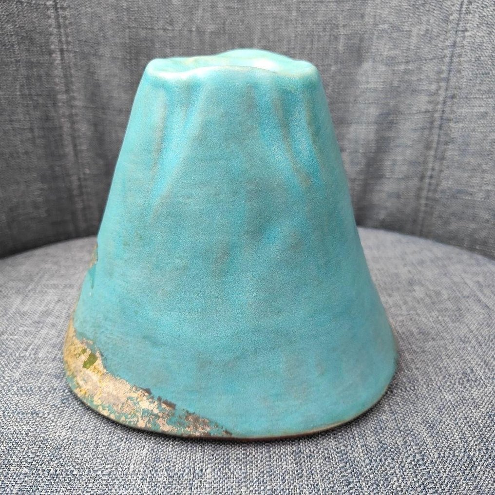 Ιαπωνικό κεραμικό αντικείμενο με γαλάζιο τουρκόζιο γλάσο, διακοσμημένο με χρυσές λεπτομέρειες και - Πήλινα - Ιαπωνία - 20th century #2.1