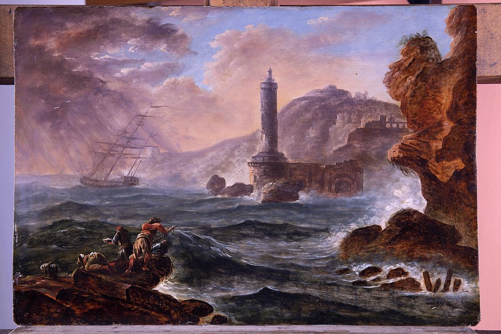 Francesco Fidanza ( 1747-1819 ) - Marina in tempesta #3.2