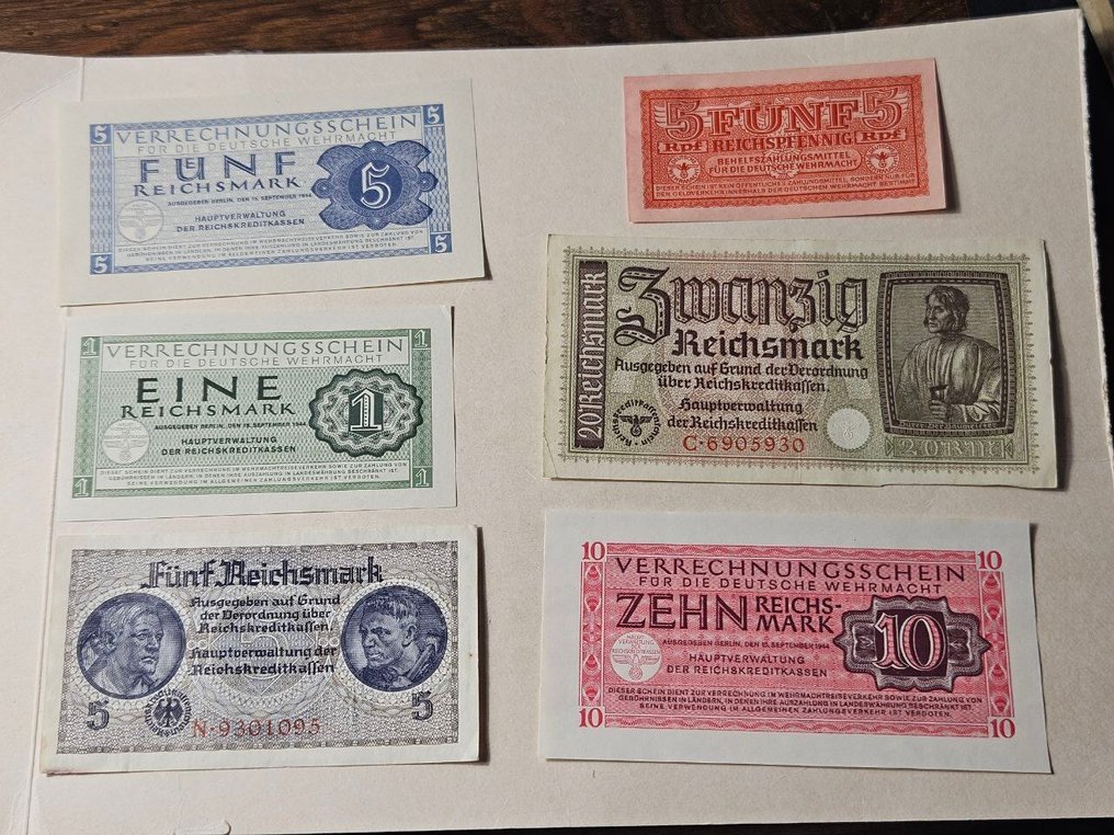 Tyskland. - 6 Banknotes - various dates  (Ingen mindstepris) #1.0